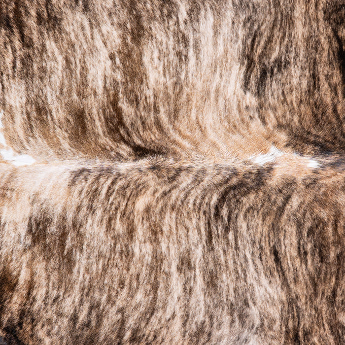 Brazilian Brindle White Belly Cowhide Rug Size 7'4" L x 6'8" W 5698