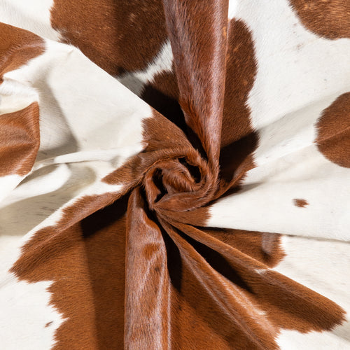 Brazilian Brown and White Cowhide Rug Size 8'3" L x 7'10" W 5895