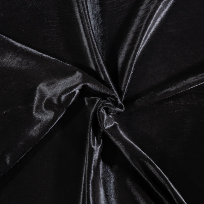 Brazilian Solid Black Cowhide Rug Size 7'7" L x 7'6" W 3649