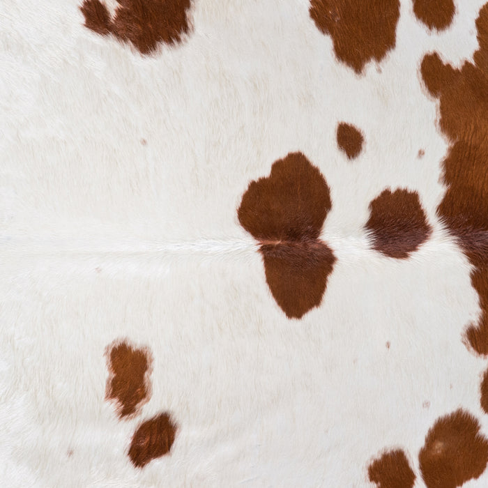 Brazilian Brown and White Cowhide Rug Size 7'6" L x 6'2" W 4587