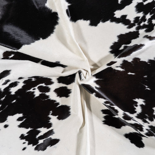 Brazilian Black and White Cowhide Rug Size 7'4" L x 5'3" W 4681