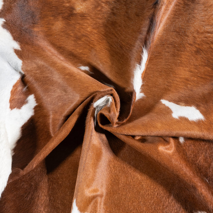 Brazilian Brown and White Cowhide Rug Size 7'5" L x 6'6" W 5897