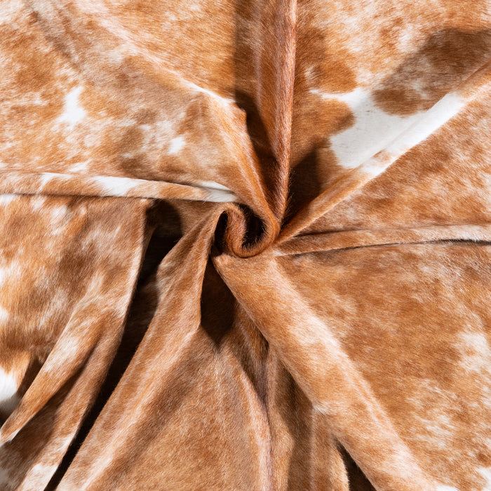 Brazilian Palomino and White Cowhide Rug Size 7'10" L x 6'10" W 6097