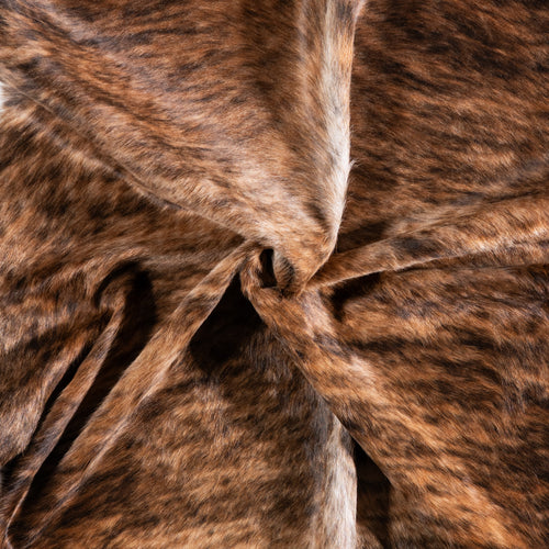 Brazilian Brindle White Belly Cowhide Rug Size 7'1" L x 6'8" W 5701