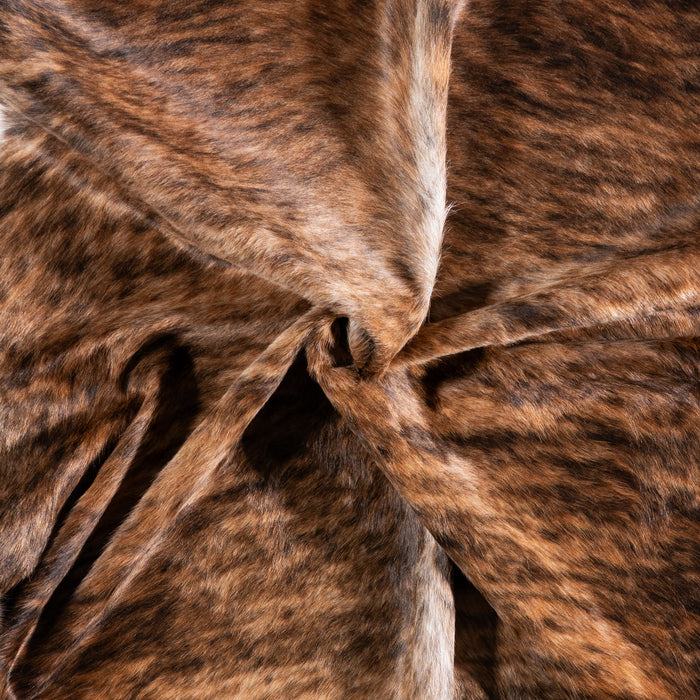 Brazilian Brindle White Belly Cowhide Rug Size 7'1" L x 6'8" W 5701