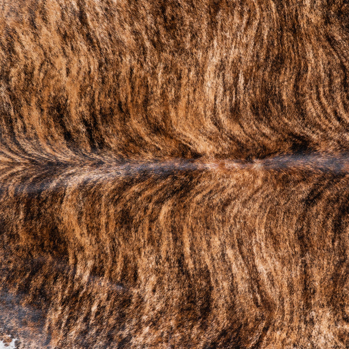 Brazilian Brindle White Belly Cowhide Rug Size 7'5" L x 6'10" W 5702