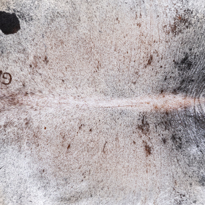 Brazilian Black Salt and Pepper Cowhide Rug Size 7'7" L x 6'9" W 5901