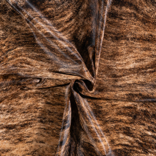 Brazilian Brindle White Belly Cowhide Rug Size 7'5" L x 6'10" W 5702