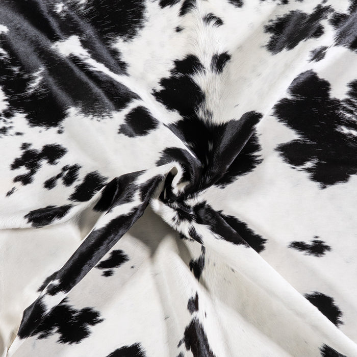 Brazilian Black and White Cowhide Rug Size 7'9" L x 6'3" W 4684