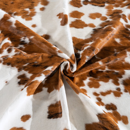 White Tricolor Cowhide Rug Size 7'8" L x 6'3" W 3941