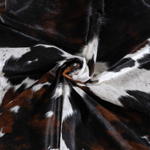 Tricolor Cowhide Rug Size 7'10" L x 6'10" W 6253