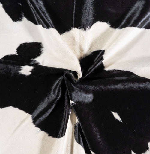 Brazilian Black and White Cowhide Rug Size 7'1" L x 6'11" W 4688