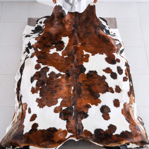 Tricolor Cowhide Rug Size 7'9" L x 6'2" W 6451
