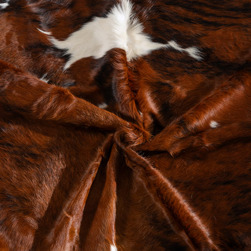 Tricolor Cowhide Rug Size 7'4" L x 6'9" W 3942