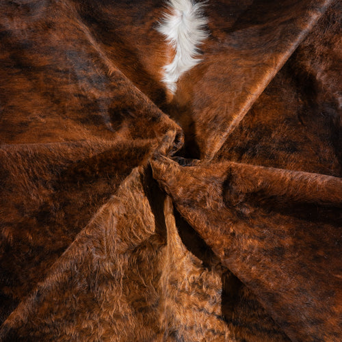 Brindle White Belly and Backbone Cowhide Rug Size 8'0" L x 7'7" W 5454