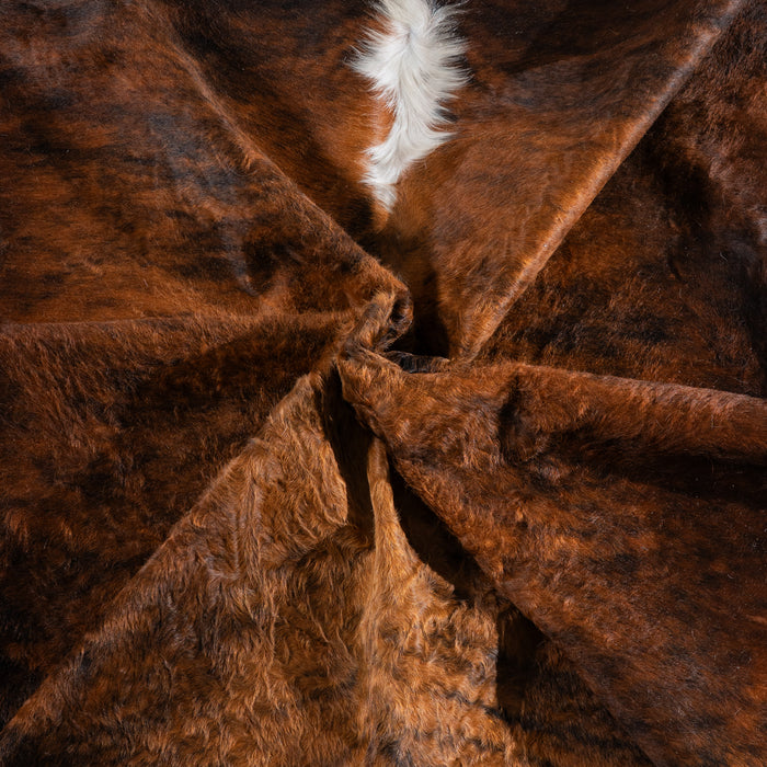 Brindle White Belly and Backbone Cowhide Rug Size 8'0" L x 7'7" W 5454