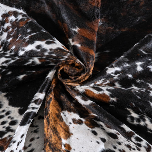 Tricolor Cowhide Rug Size 8'1" L x 7'3" W 6255