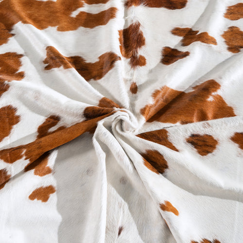 White Tricolor Cowhide Rug Size 9'2" L x 7'6" W 3943