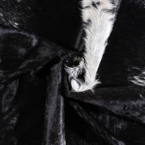 Brazilian Black and White Cowhide Rug Size 6'11" L x 6'5" W 5908