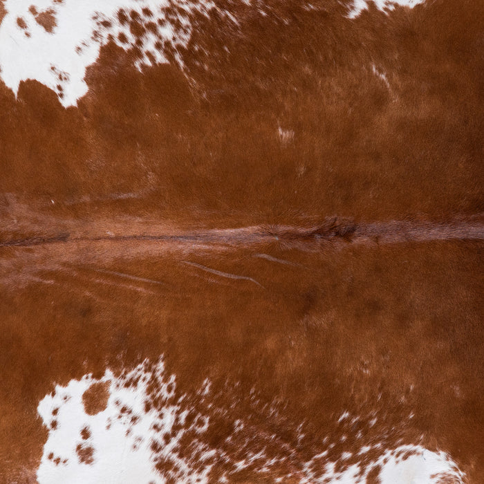 Brazilian Brown and White Cowhide Rug Size 7'11" L x 7'2" W 4599