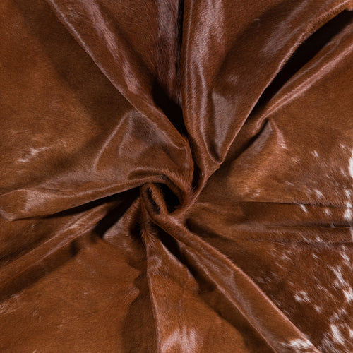 Brazilian Brown and White Cowhide Rug Size 7'11" L x 7'2" W 4599