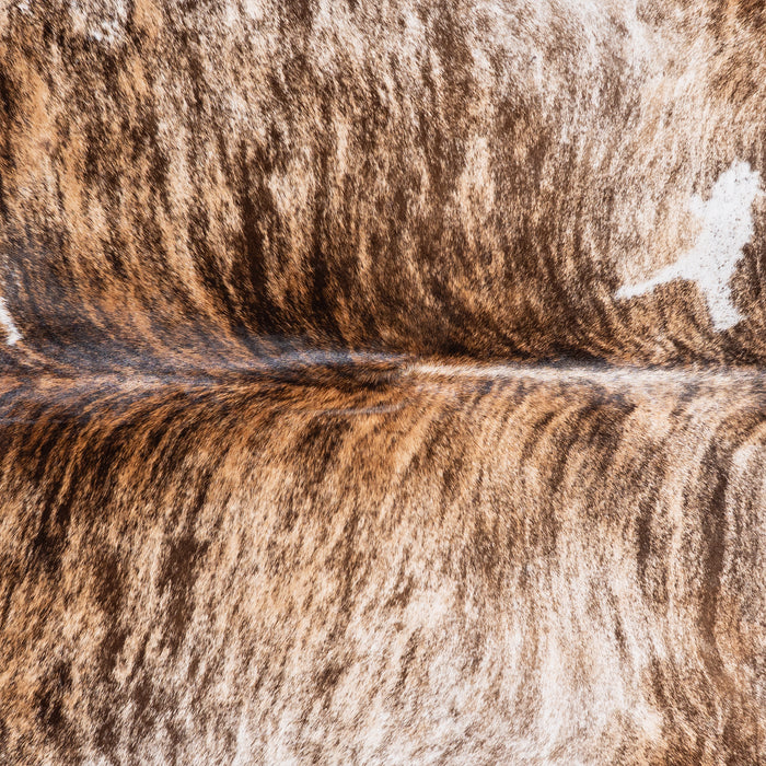 Brazilian Brindle White Belly Cowhide Rug Size 6'6" L x 6'1" W 5713