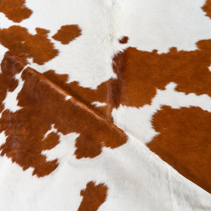 Brown and White Cowhide Rug Size 8'6" L x 7'4" W 4105