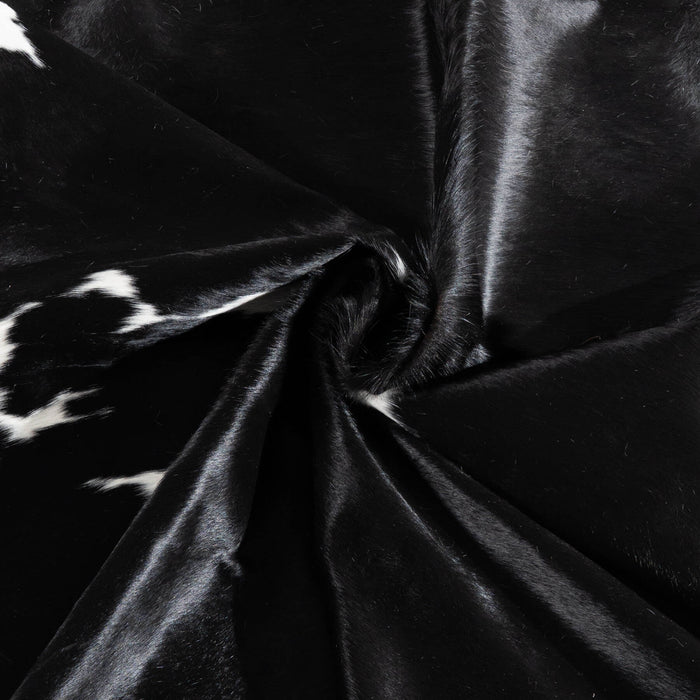 Black and White Cowhide Rug Size 7'6" L x 6'10" W 6455