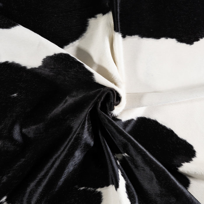 Brazilian Black and White Cowhide Rug Size 7'7" L x 6'10" W 3662