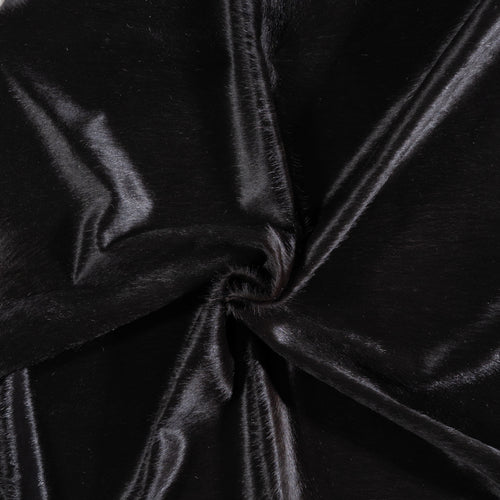 Brazilian Solid Black Cowhide Rug Size 7'2" L x 6'7" W 5215