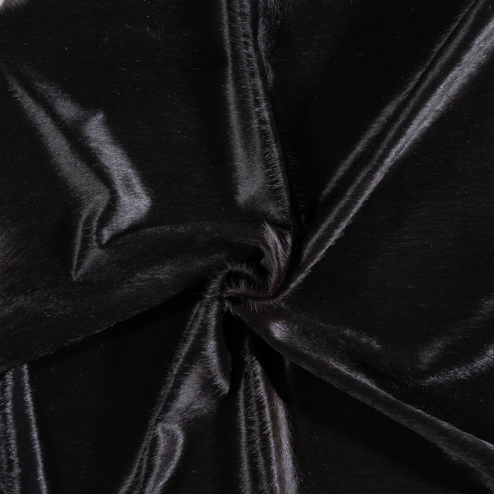 Brazilian Solid Black Cowhide Rug Size 7'2" L x 6'7" W 5215