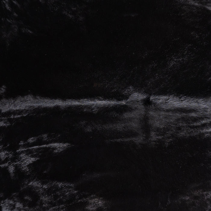 Brazilian Solid Black Cowhide Rug Size 6'9" L x 5'11" W 5216