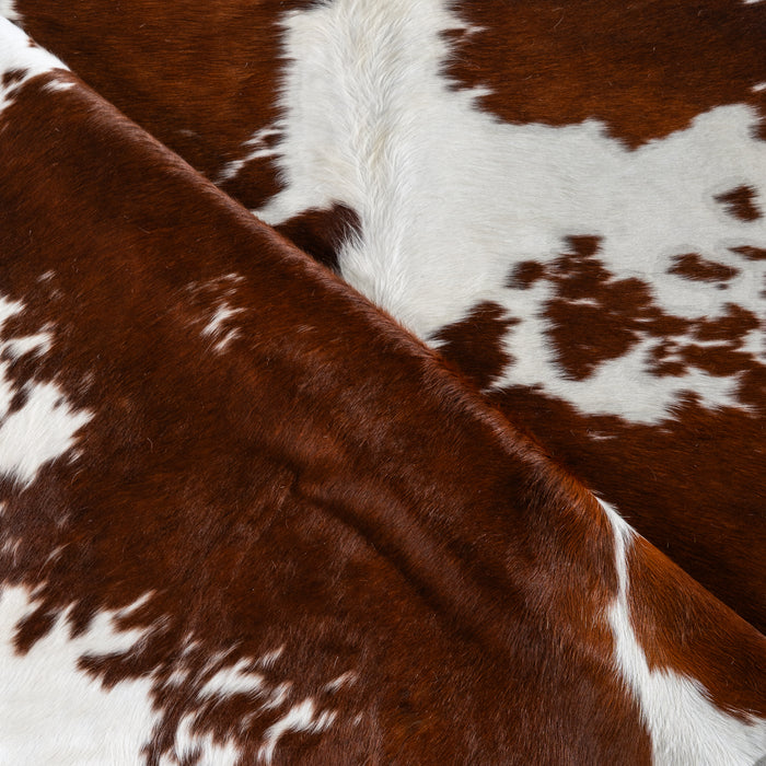 Brown and White Cowhide Rug Size 7'0" L x 7'2" W 4107