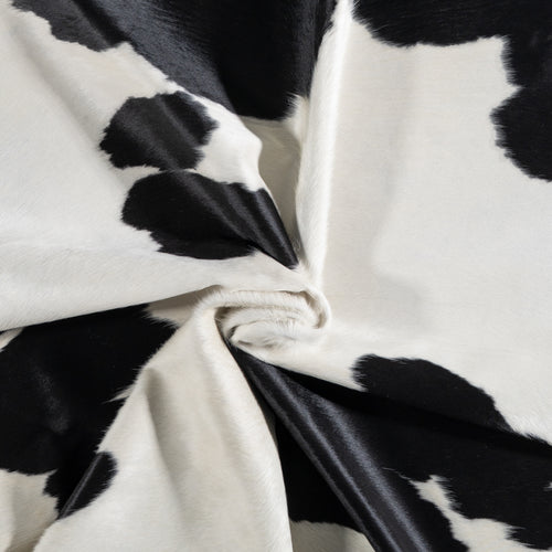 Brazilian Black and White Cowhide Rug Size 7'5" L x 6'7" W 3664