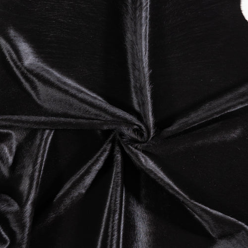 Brazilian Solid Black Cowhide Rug Size 6'9" L x 6'9" W 5217