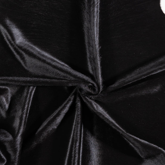 Brazilian Solid Black Cowhide Rug Size 6'9" L x 6'9" W 5217