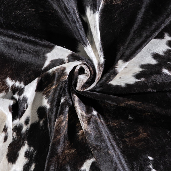 Brazilian Black and White Cowhide Rug Size 7'5" L x 6'7" W 5918