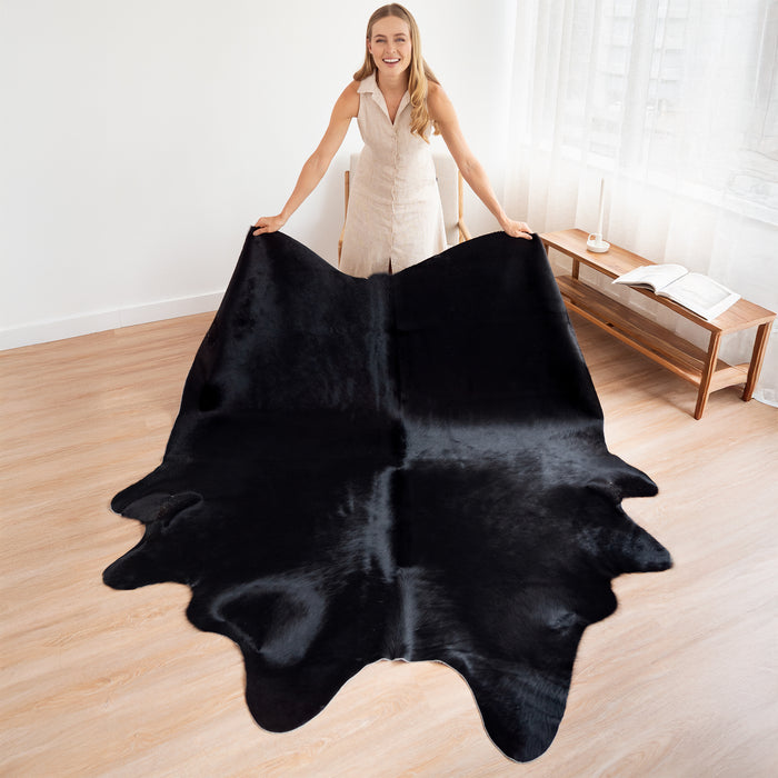 Black Natural Cowhide Rug
