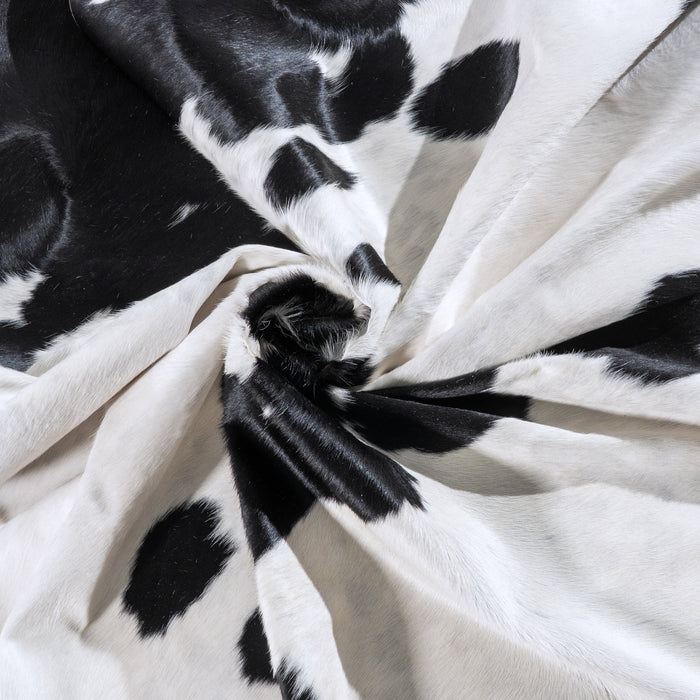 Black and White Cowhide Rug Size 7'5" L x 6'9" W 6262