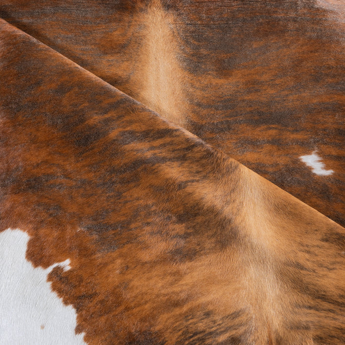 Brindle White Belly Cowhide Rug Size 7'9" L x 6'5" W 4049