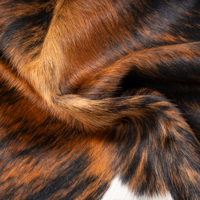 Tricolor Cowhide Rug Size 7'9" L X 7'1'' W 4934 , Stain Resistant Fur | eCowhides