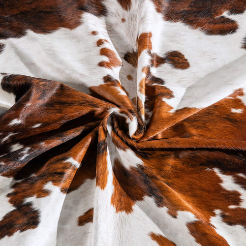 White Tricolor Cowhide Rug Size 8'4" L x 6'8" W 6460