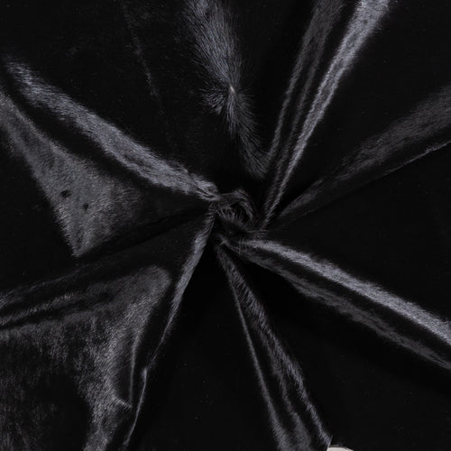 Brazilian Solid Black Cowhide Rug Size 6'10" L x 6'7" W 5223