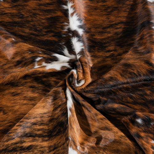 Tricolor Brindle Mix Cowhide Rug Size 8'0" L x 7'8" W 5462