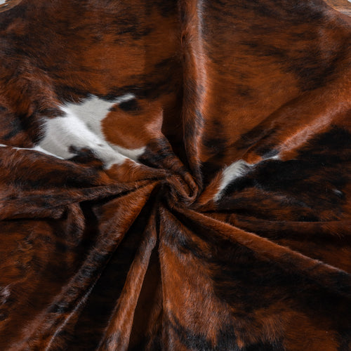 Tricolor Cowhide Rug Size 7'4" L x 6'7" W 4050