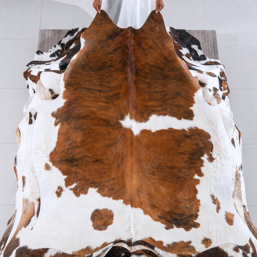 Tricolor Cowhide Rug Size 6'6" L x 5'7" W 6265