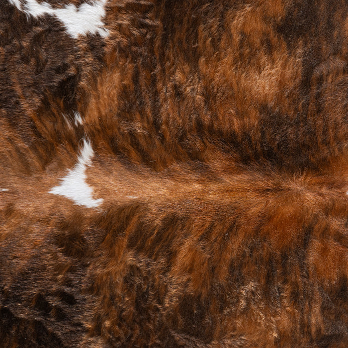 Brindle White Belly Cowhide Rug Size 7'1" L x 6'7" W 3951