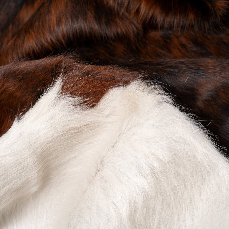 Tricolor Cowhide Rug Size 6'7" L X 6'3'' W 4935 , Stain Resistant Fur | eCowhides