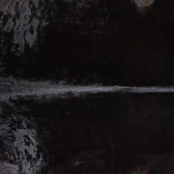 Brazilian Solid Black Cowhide Rug Size 7'3" L x 6'11" W 5227