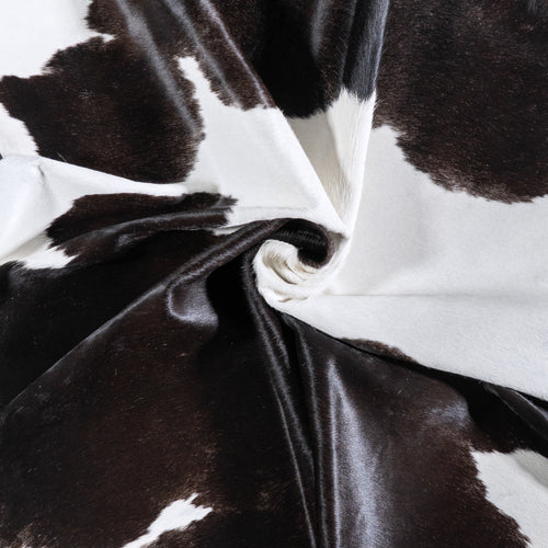 Brazilian Black and White Cowhide Rug Size 7'2" L x 6'2" W 5929
